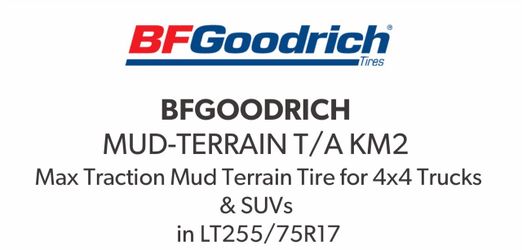 BFGOODRICH MUD-TERRAIN T/A KM2 Max Traction Mud Terrain Tire for 4x4 Trucks & SUVs