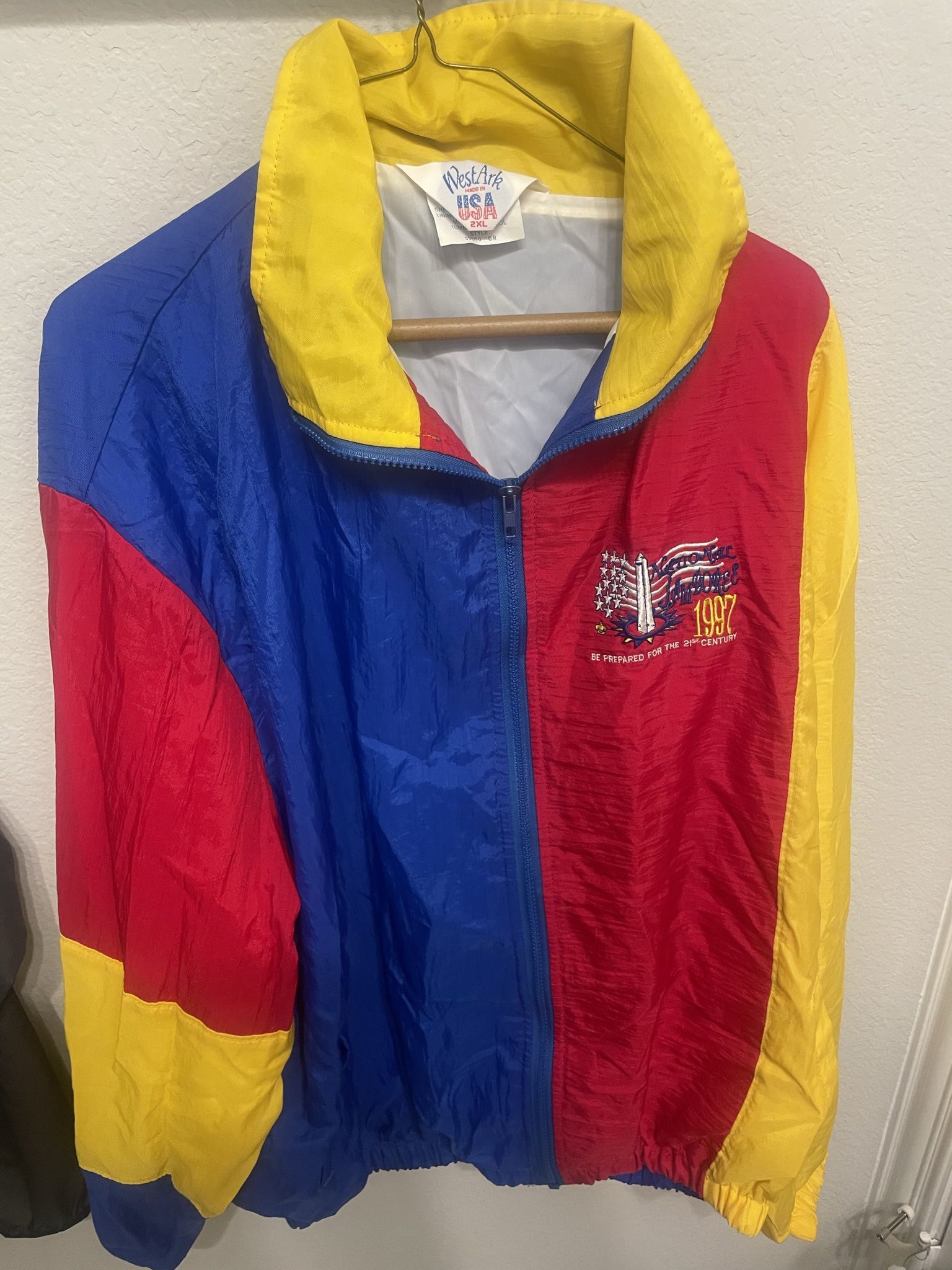 National Jamboree Mens 1997 Full Zip Windbreaker, Size Xxl