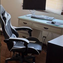 Computer Chair, monitor, desk