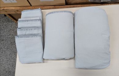Boll & Branch King Flannel Sheet Set. Decorative Blanket Stitch. 4 Cases.