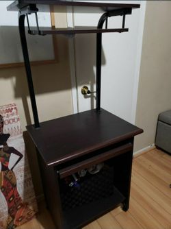 Rolling Desk W/ Bottom Compartment 