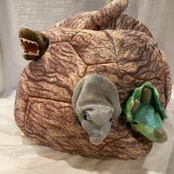 FAO Schwartz Dinosaur Cave 3 Dinosaurs Plush Stuffed Animals