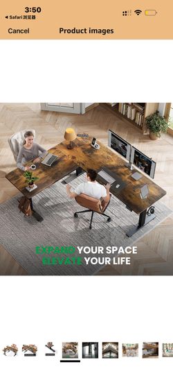 SIAGO L-Shaped Standing Desk - 63 x 55 Inch Adjustable Corner Standing Desk with Charging Station - L Shape Sit Stand Table with Memory Controller, Sp