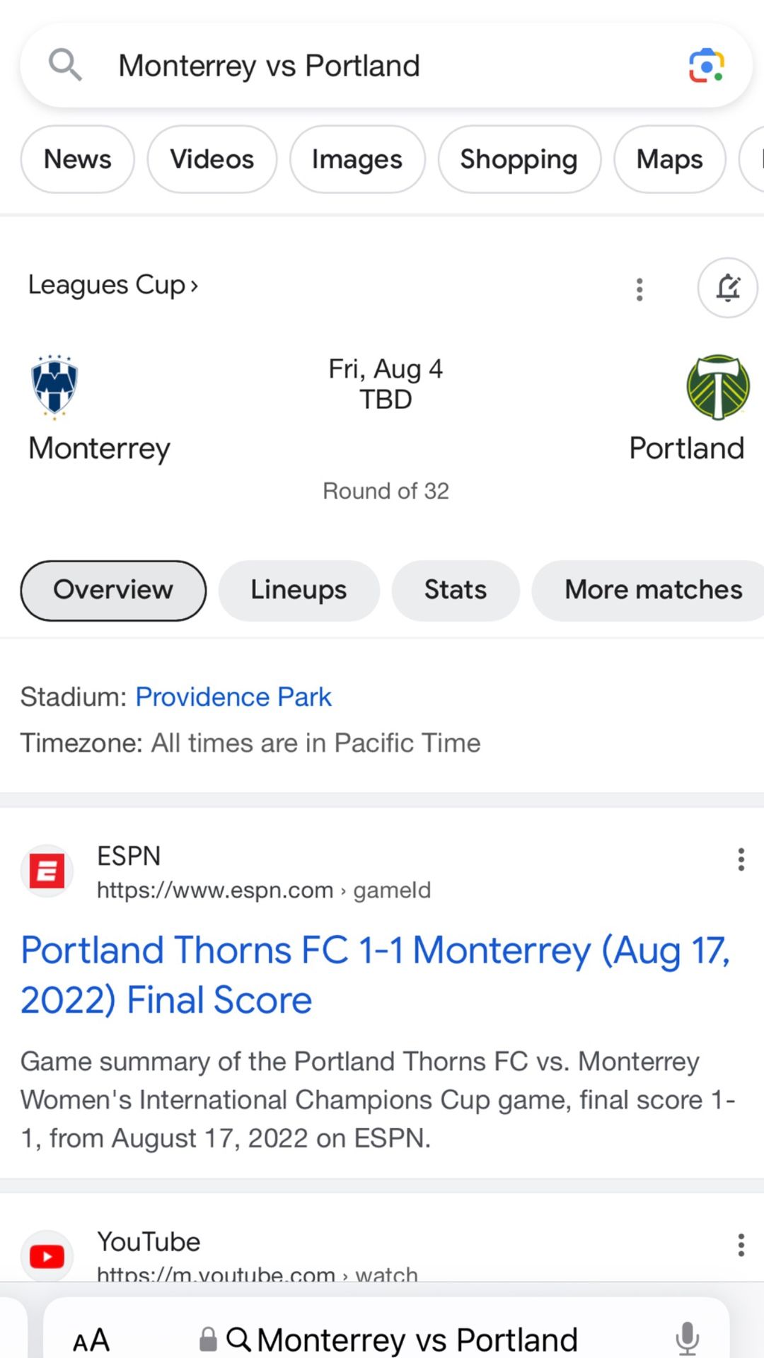 Portland Timbers Vs Monterrey
