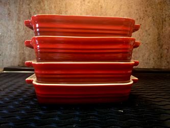 4ea Le Creuset Heritage Stoneware Rectangular Caserole Dish - Small, Red