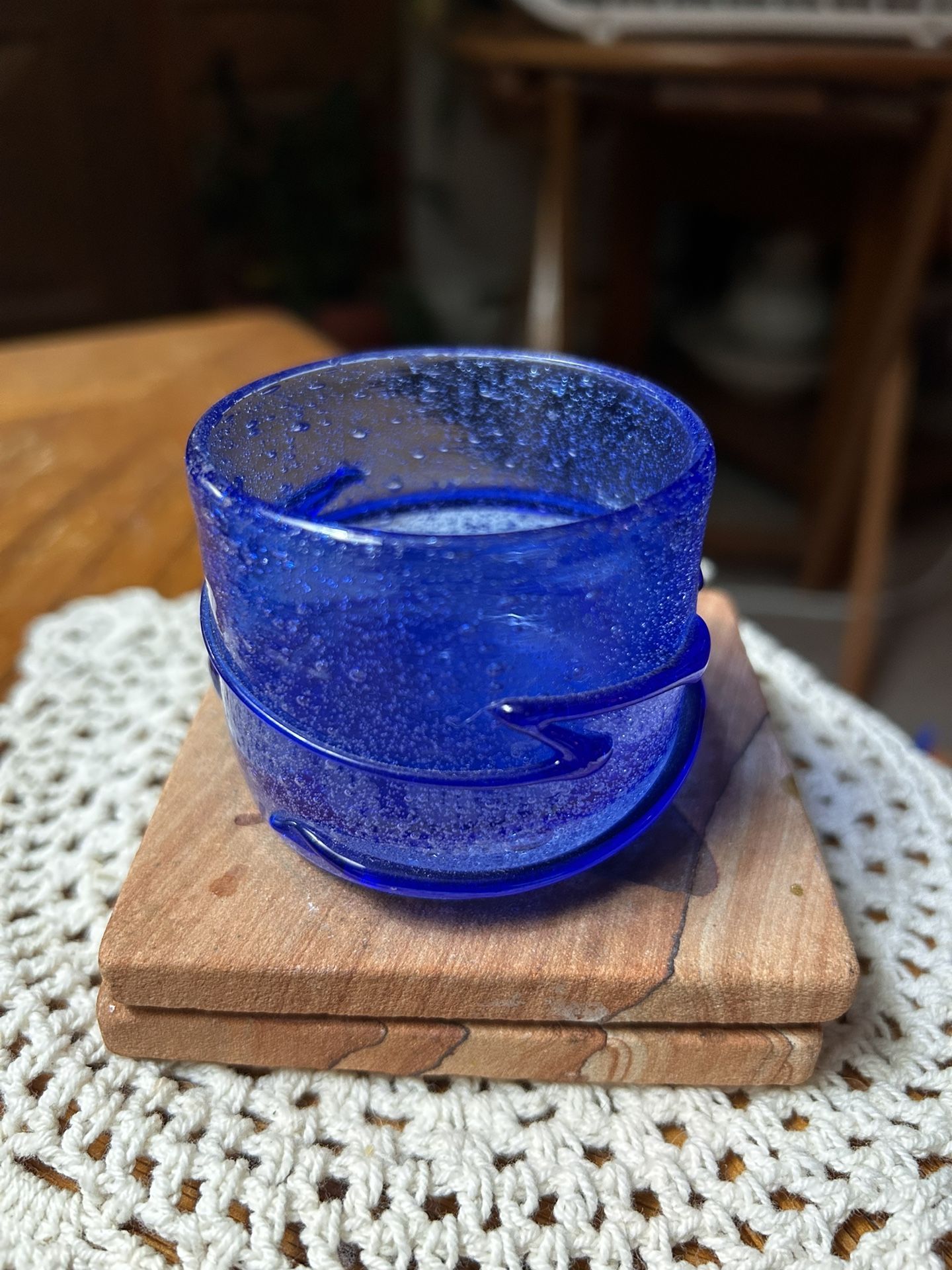 Vintage Colbolt Blue Tea Light Holder