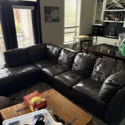 Large Leather Sectional