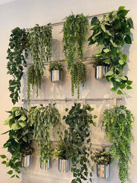 Modern Wall Planter System + Faux Greenery – Complete Styled Set