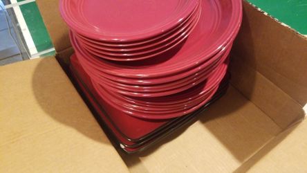 Deep red plates