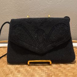 Vintage Beaded Black Purse
