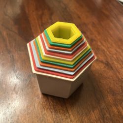 VTG Stacking Nesting Baby Child Guidance Toy Animal Hexagon Cups Plastic Novelty