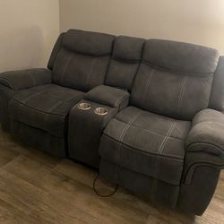 Dark Gray 2 Seater Recliner Sofa