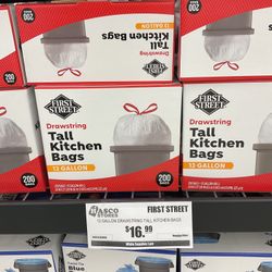 13 Gallon Drawstring Tall Kitchen Bags