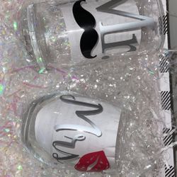 Mr And Mrs glass Set