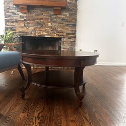 Wood Round Coffee Center Table
