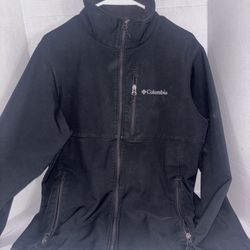 Columbia Mens Black Softshell Long Sleeve Pockets Full Zip Jacket Size Medium