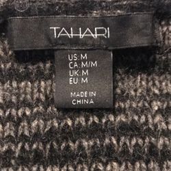 Tahari wool/yak 30” roll neck cardigan