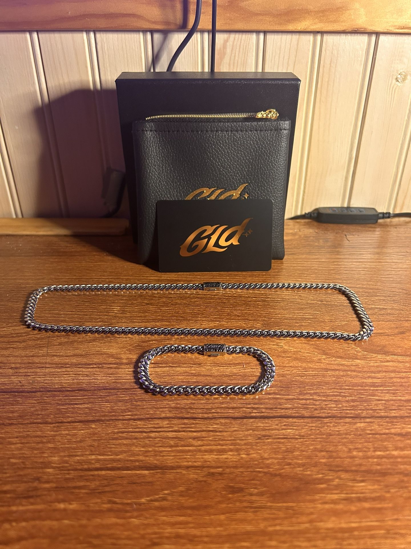 White Gold Cuban Chain And Bracelet