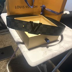Black Checkered Louis Vuitton Belt - Size 90/36