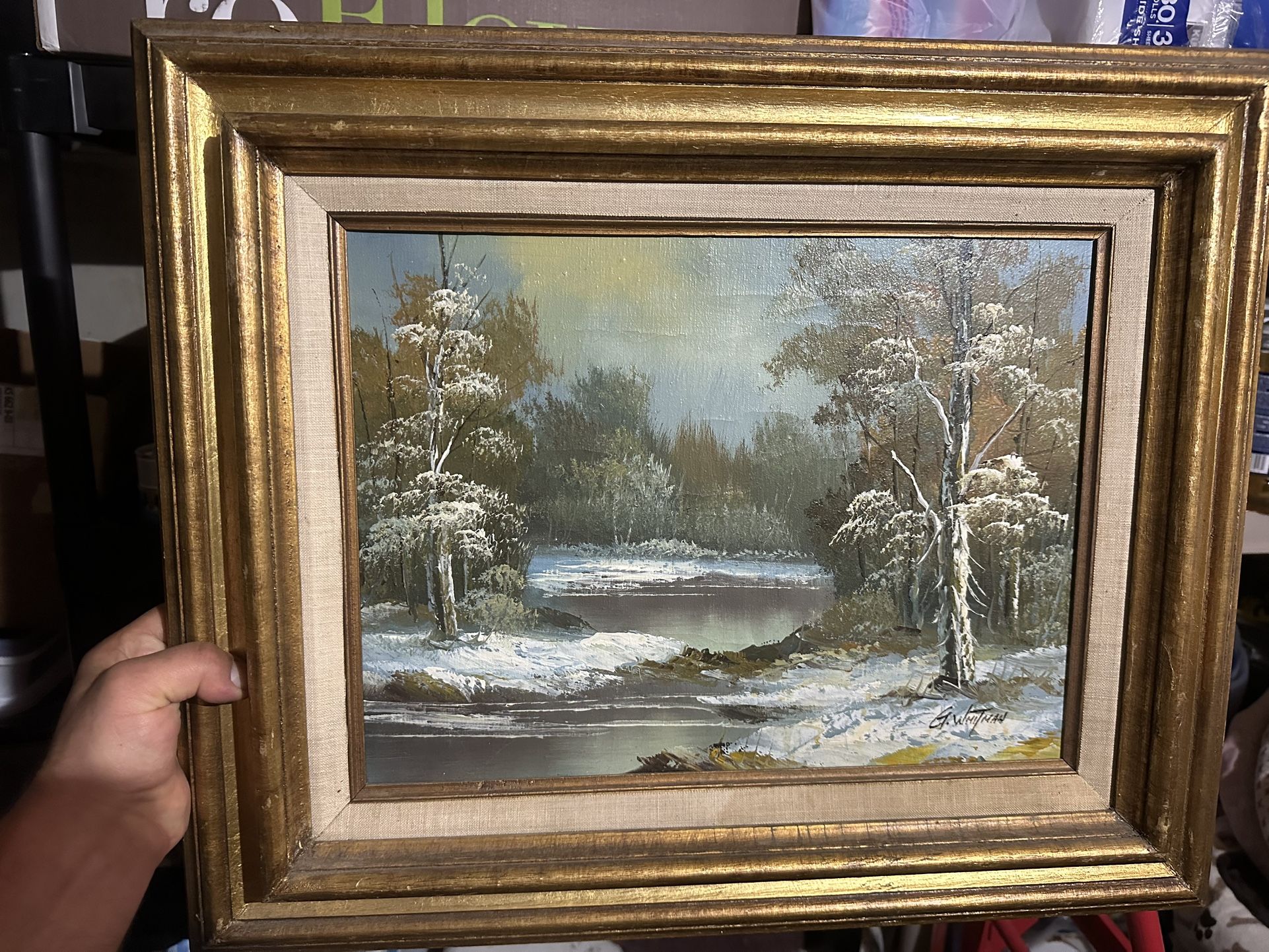 G. Whitman oil painting 12x 16 ( 23.5 x 19.5 frame )
