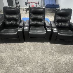 Black Faux leather recliners ( 100 per chair)