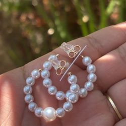 Pearl Hoop Earrings