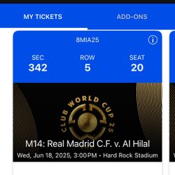 Real Madrid Game Club World Cup June 18