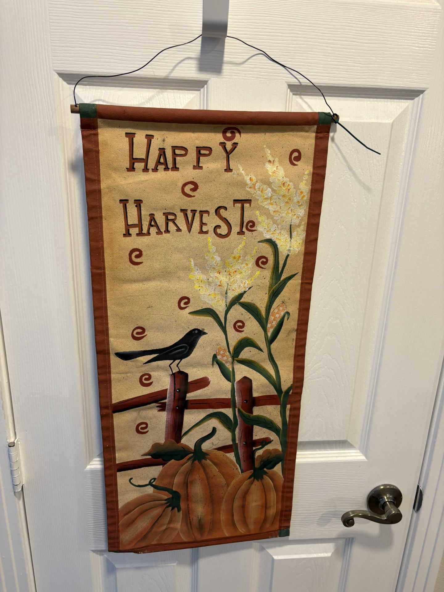 Happy harvest Fall Halloween door decor banner