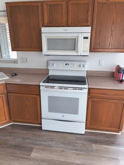 Microwave and stove