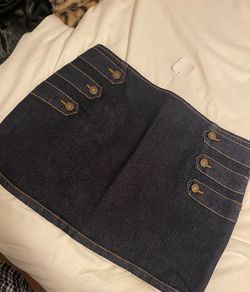 Fashion Nova Denim Button Skirt (medium)