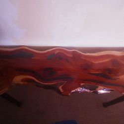 Custom Cedar And Epoxy Table