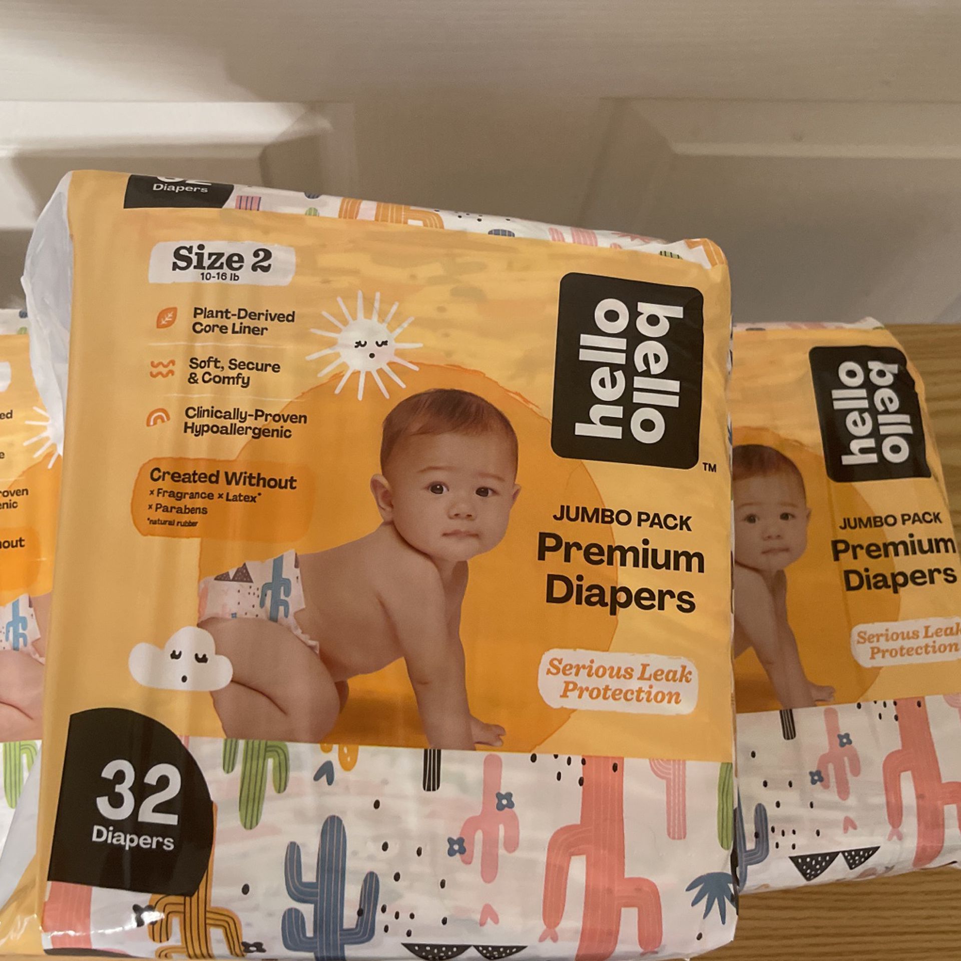 x3 32 Pack Of HelloBello Diapers Size 2 