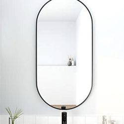 18 x 35 Inch Bathroom Mirror Black Aluminum Frame - new in box