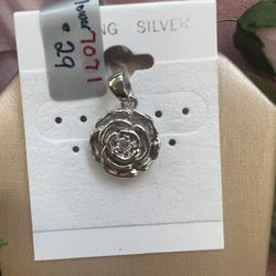 Pendant, Sterling Silver Flower CZ Pendant, Only $29