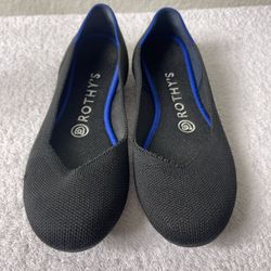 Rothy’s Round Toe Black Flats Slip on 6