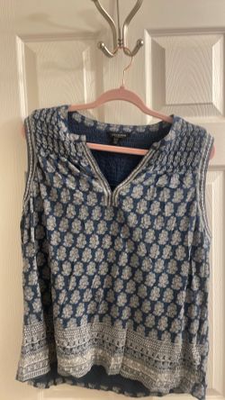 Women’s Blue Tank - L - Patterned