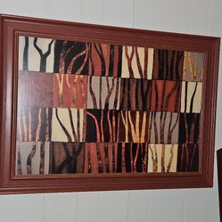 Dark Trees by Gail ALTSCHULER - PATCH RED BROWN BRANCHES ART CANVAS in Red Wood frame 30×42 inch