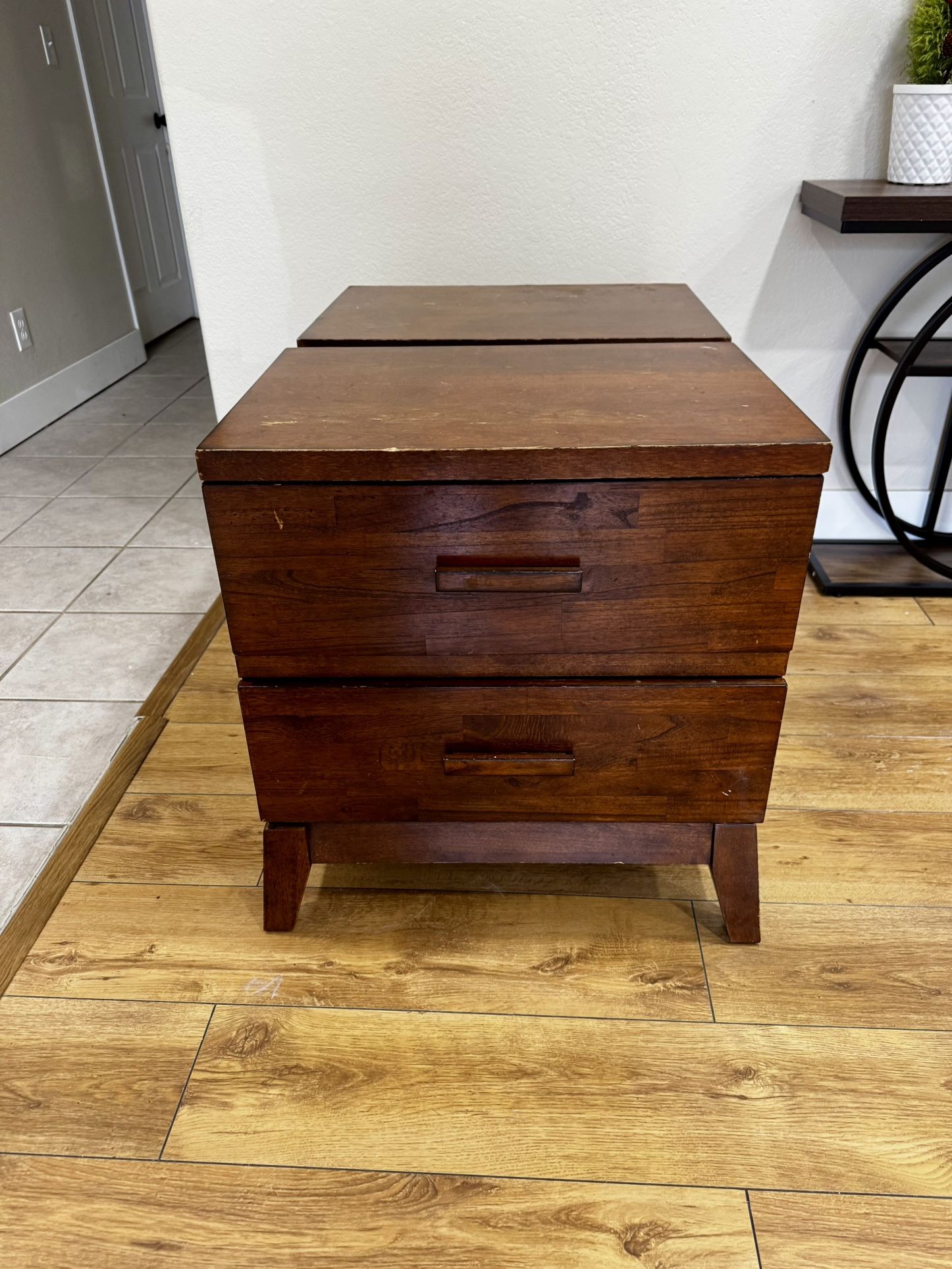 Matching Mid-Century Style Nightstands — Sturdy + Great Storage! (Set of 2)