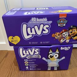 Luvs Size 4 Diapers Paw Patrol Bluey 2 Boxes