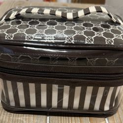 NEW Henri Bendel Centennial Stripe 3 Piece Makeup Bag