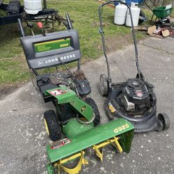 Mechanic Special  John Deer Snowblower And Craftsman Mower 