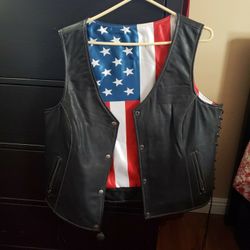 Leather Vest Womens 3XL