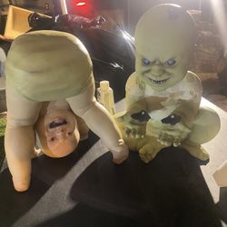 Spirit Halloween Zombie Baby Props – Mothy Max & Flipping Freddy (12”) SET