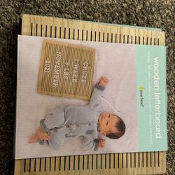 Pearhead Wooden Message Board for Home Décor or Baby Photos