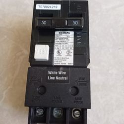 50 Amp Double Pole Gfci Ground Fault Circuit Interrupted Braeker 