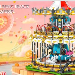 Sosuy Carousel Building Set, Electric Motorized Merry-Go-Round Model, Amusement Park Toy for Boy Girl Teen, Birthday Gifts for Adult Kid Ages 6 7 8 9+