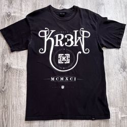 Kr3w Men’s Small Black and White Mens Graphic Screen Tee T-shirt 100% Cotton