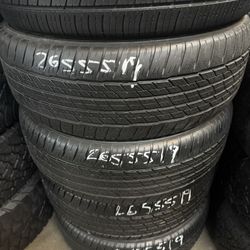 265/55r19 USED TIRES DUNLOP FOR SALE SET OF 4 TIRES $249 WITH INSTALLED CASH PRICE 
