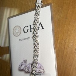 10mm 8” Real silver/labDiamond bracelet 