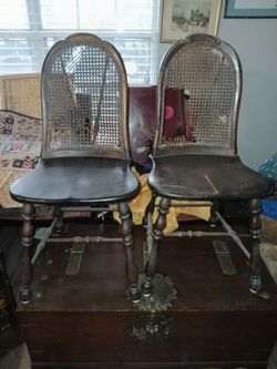 Pair Of Sikes Buffalo Branch Antique Chairs
